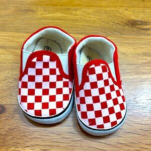 Kids Red & White Slip-on Shoes